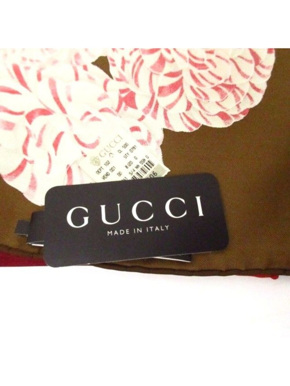 Gucci Scarf Vintage Tagged Boxed Alphabet Motif Pattern Silk Multi - Picture 3 of 6